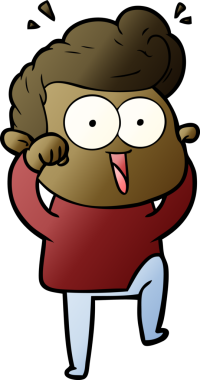 Bir insan tarafından çizilmiş karikatür adam.