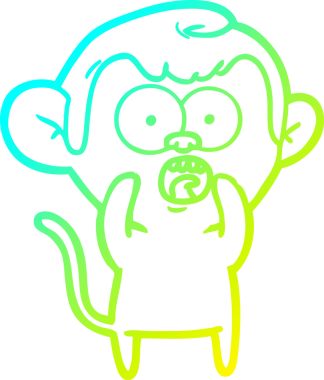 Bir insan tarafından çizilmiş bir çizgi filmin soğuk gradyan çizimi.