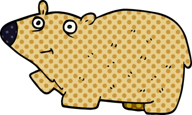 Bir insan tarafından çizilmiş mutlu bir ayı.