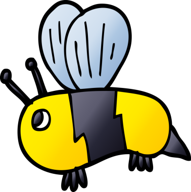 Bir insan tarafından çizilmiş karalama şişman arı