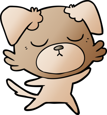 Bir insan tarafından çizilmiş şirin bir çizgi film köpeği.