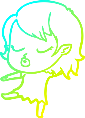 Soğuk gradyan çizgisi, bir insan tarafından çizilmiş şirin bir vampir kız çizgi filmi.