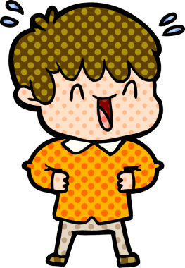 Bir insan tarafından çizilmiş gülen çocuk.