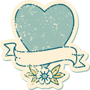 Bir insan tarafından çizilmiş kalp ve bayrağın sembolik depresif dövme şekli