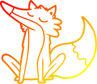 Bir insan tarafından çizilmiş bir kurt çizgi çizimi.