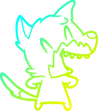 Bir insan tarafından çizilmiş gülen tilki çizgi filmi.