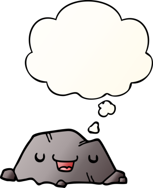 Düşünce baloncuklu karikatür bir insan tarafından çizilmiş.