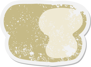 Bir insan tarafından çizilmiş bir parça ekmek grunge etiketi