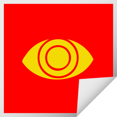 Bir insan tarafından çizilmiş kare soyulmuş göz karikatürü.