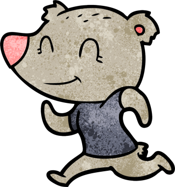 Bir insan tarafından çizilmiş sağlıklı koşu ayısı karikatürü