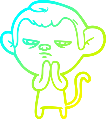 Bir insan tarafından çizilmiş bir çizgi maymun çizimi.