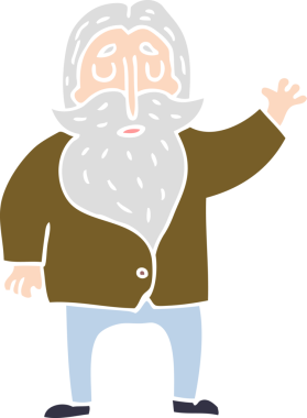 Bir insan tarafından çizilmiş karalama sakallı adam.