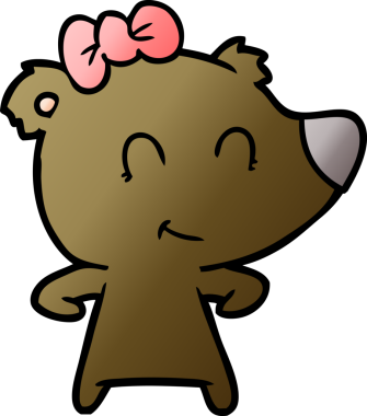 Bir insan tarafından çizilmiş dişi ayı çizgi filmi.