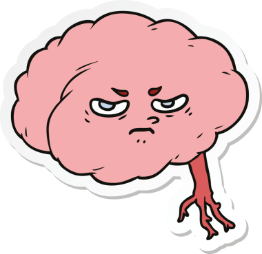 Bir insan tarafından çizilmiş karikatür beyninin çıkartması.