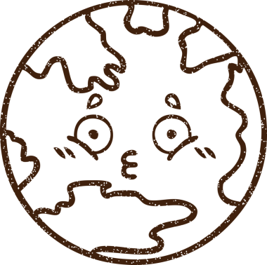 Bir insan tarafından çizilen Dünya Kömür Çizimi