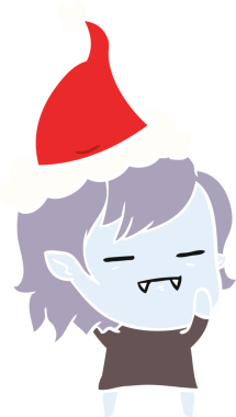 Bir insan tarafından çizilmiş Noel Baba şapkası giyen ölümsüz bir vampirin el resmi.