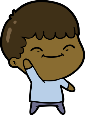 Bir insan tarafından çizilmiş mutlu çocuk çizgi filmi.