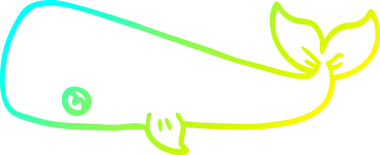 Bir insan tarafından çizilmiş karikatür balinası çizimi.