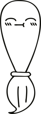 Bir insan tarafından çizilmiş boya fırçasının çizgi çizimi