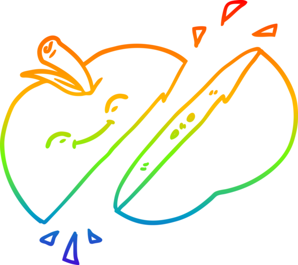 gökkuşağı gradyan çizgi çizimi Bir insan tarafından çizilmiş elma