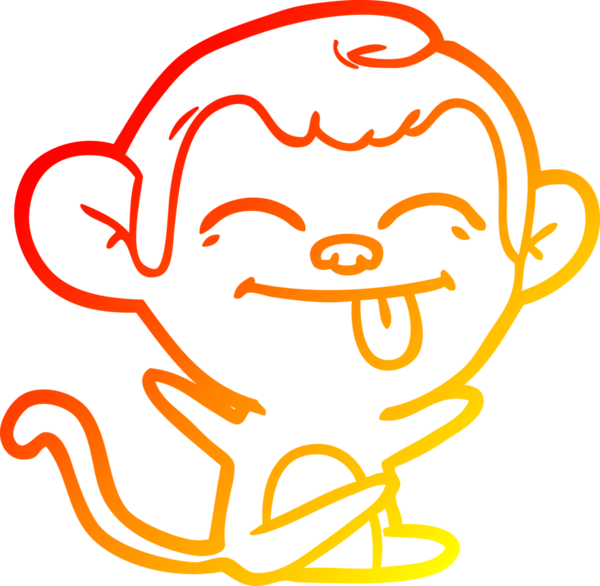 Bir insan tarafından çizilmiş komik çizgi maymun çizimi.