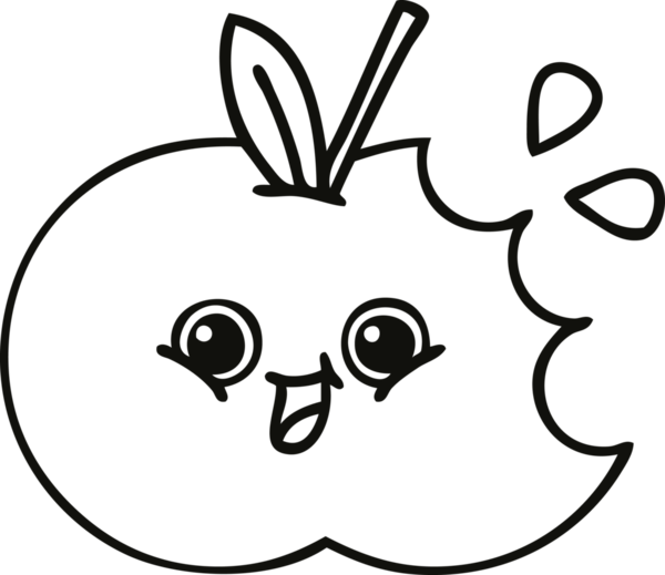 Bir insan tarafından çizilmiş kırmızı elma çizimi.