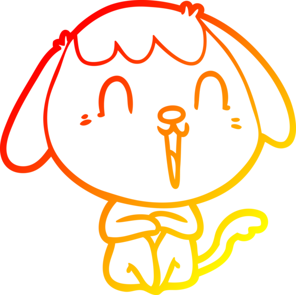 Bir insan tarafından çizilmiş sevimli bir köpeğin sıcak çizgi çizgisi.