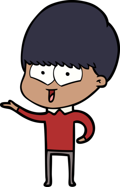 Bir insan tarafından çizilmiş mutlu çocuk çizgi filmi.