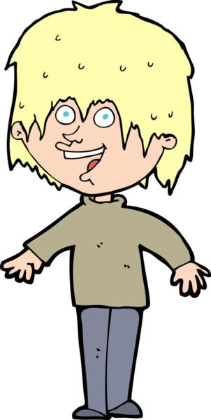 Bir insan tarafından çizilmiş heyecanlı bir çizgi film.