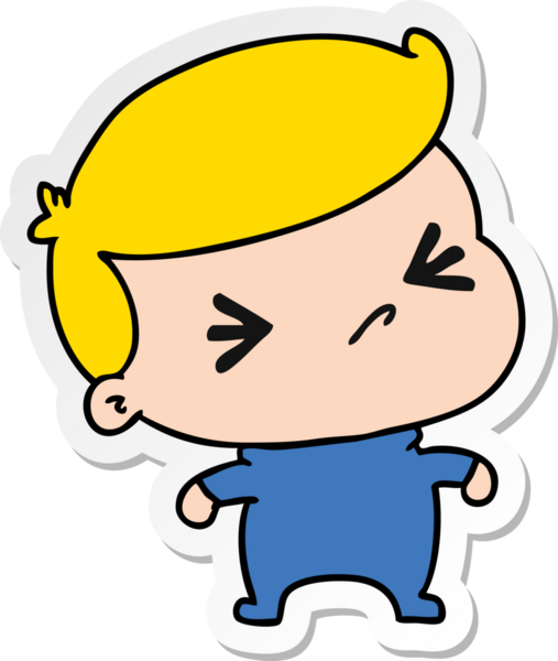 Bir kawai 'nin insan tarafından çizilmiş sevimli bir haç bebeğinin karikatür çizimi