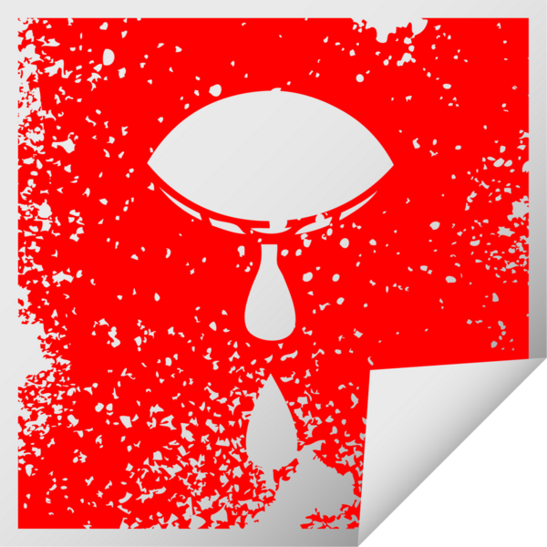 Bir insan tarafından çizilmiş ağlayan bir gözün kareli soyulan çıkartması.