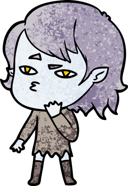 Bir insan tarafından çizilmiş vampir kız çizgi filmi.