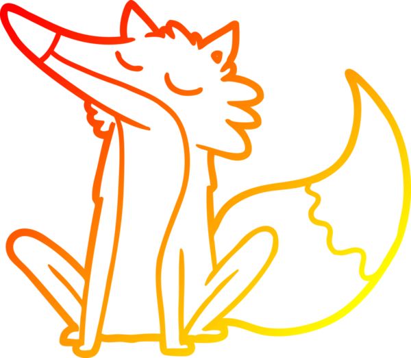 Bir insan tarafından çizilmiş bir kurt çizgi çizimi.