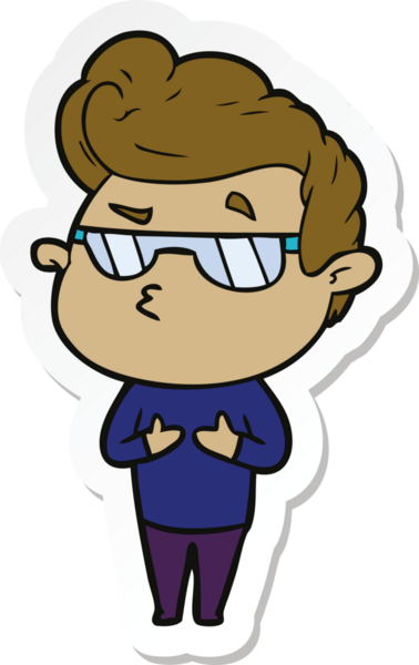 Bir insan tarafından çizilmiş havalı bir adamın çıkartması.