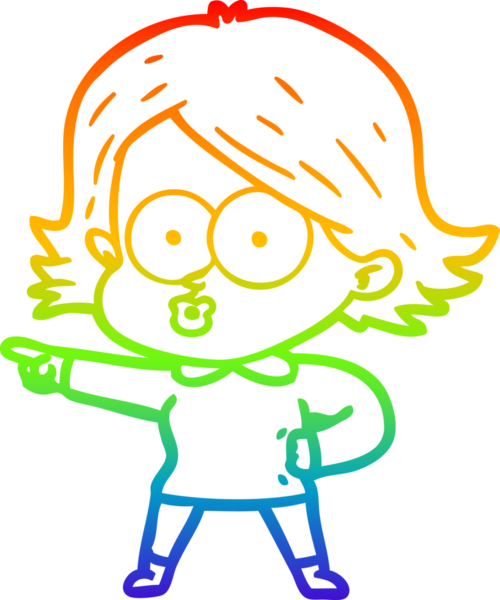 Gökkuşağı gradyan çizimi Bir insan tarafından çizilen çizgi film kızı