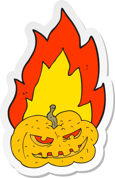 Bir insan tarafından çizilmiş yanan cadılar bayramı balkabağı çıkartması.