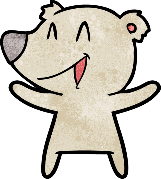 Bir insan tarafından çizilmiş gülen ayı çizgi filmi.