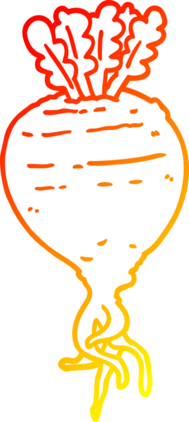 Bir insan tarafından çizilmiş karikatür kökü bitkisinin sıcak çizgi çizimi