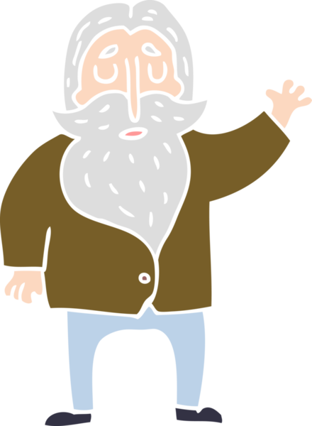 Bir insan tarafından çizilmiş karalama sakallı adam.