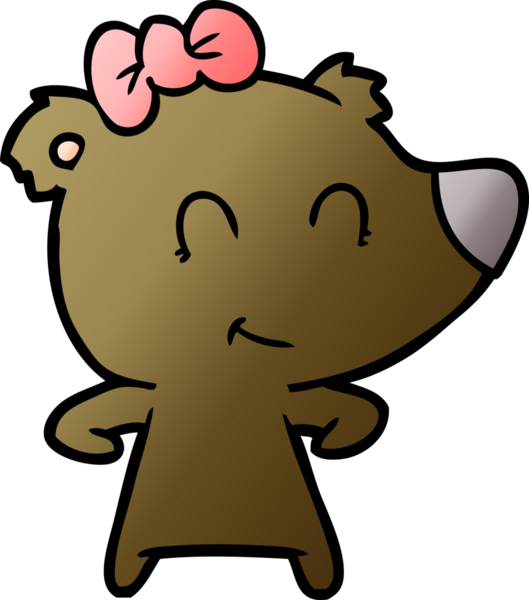 Bir insan tarafından çizilmiş dişi ayı çizgi filmi.