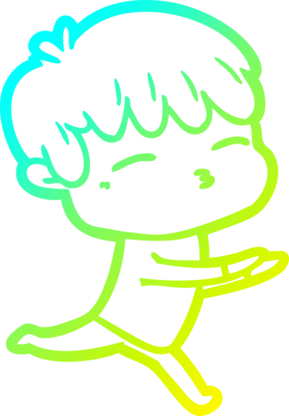 Bir çizgi film karakteri çizen soğuk gradyan bir insan tarafından çizilmiş meraklı çocuk.