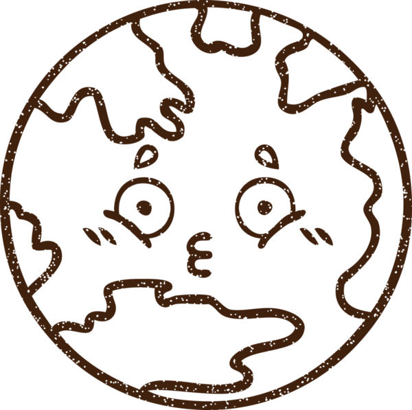 Bir insan tarafından çizilen Dünya Kömür Çizimi