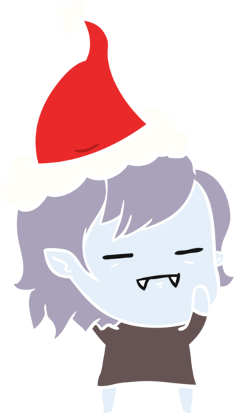 Bir insan tarafından çizilmiş Noel Baba şapkası giyen ölümsüz bir vampirin el resmi.