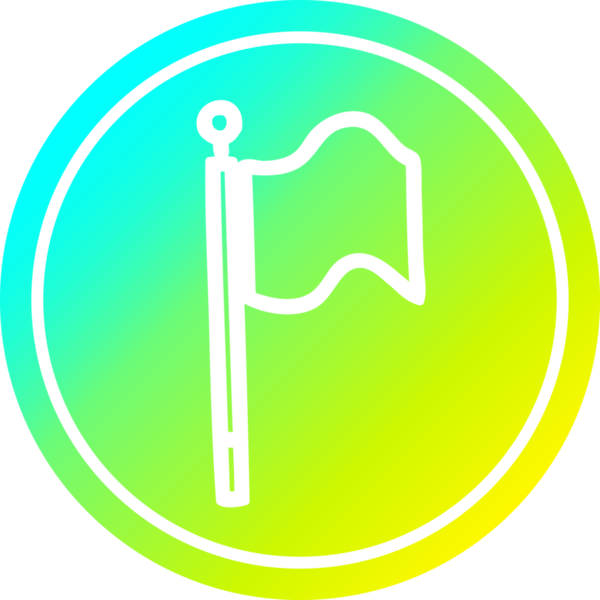 Bir insan tarafından çizilmiş bayrak dairesel simgesini sallamak