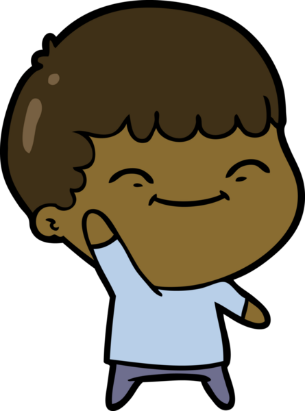 Bir insan tarafından çizilmiş mutlu çocuk çizgi filmi.