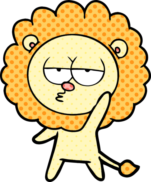 Bir insan tarafından çizilen sıkılmış aslan çizimi.