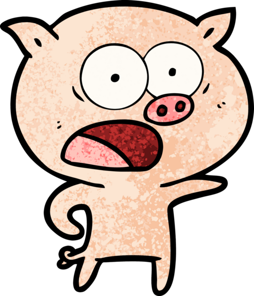 Bir insan tarafından çizilmiş domuz bağırması.