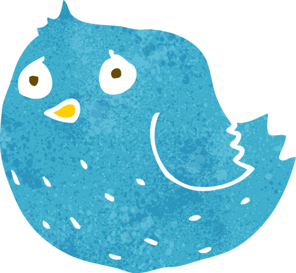 Bir insan tarafından çizilmiş çizgi film kuşu.