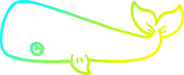 Bir insan tarafından çizilmiş karikatür balinası çizimi.