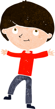 Bir insan tarafından çizilmiş heyecanlı bir çocuk.